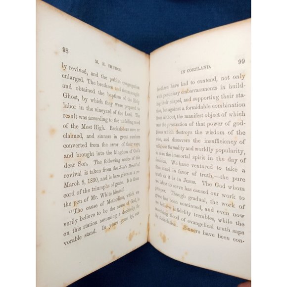 History Of The Methodist Episcopal Church Cortland New York Antique Book 1855 - Picture 7 of 9